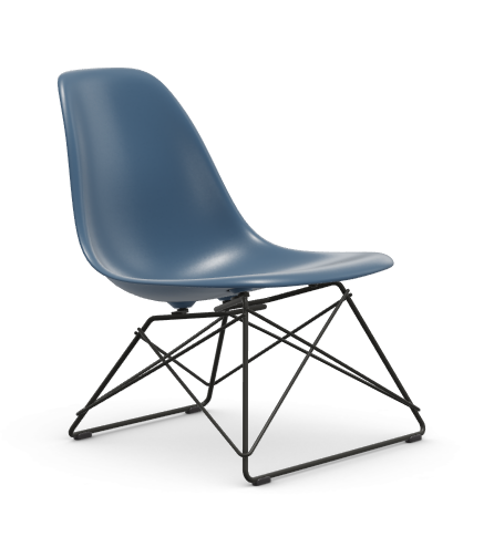 vitra Eames Plastic Side chair LSR RE - zwart - sea blue RE