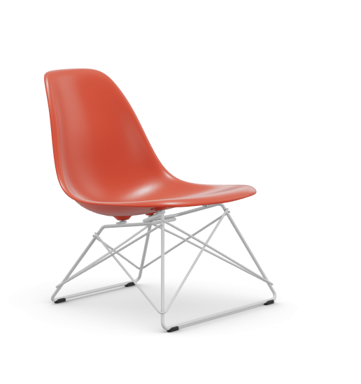 vitra Eames Plastic Side chair LSR RE - wit - poppy red RE