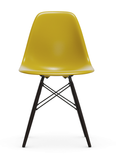 vitra Eames Plastic chair DSW RE - esdoorn zwart - mustard RE