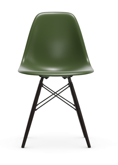 vitra Eames Plastic chair DSW RE - esdoorn zwart - forest green RE