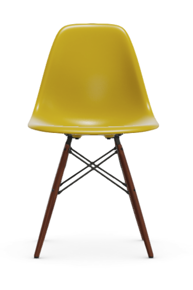 vitra Eames Plastic chair DSW RE - esdoorn donker - mustard RE