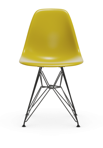 vitra Eames Plastic chair DSR RE - zwart - mustard RE