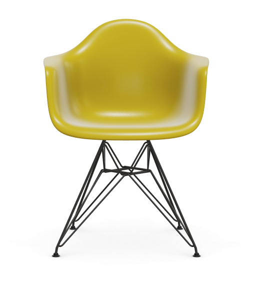 vitra Eames Plastic Armchair DAR RE - zwart - mustard RE