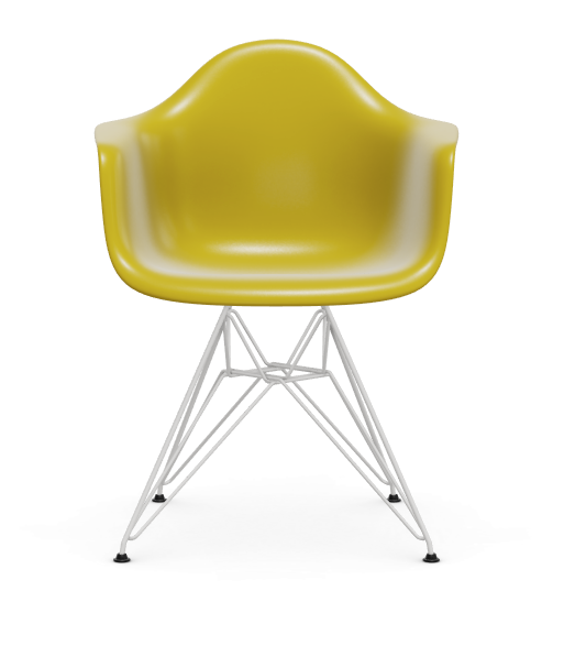 vitra Eames Plastic Armchair DAR RE - wit - mustard RE