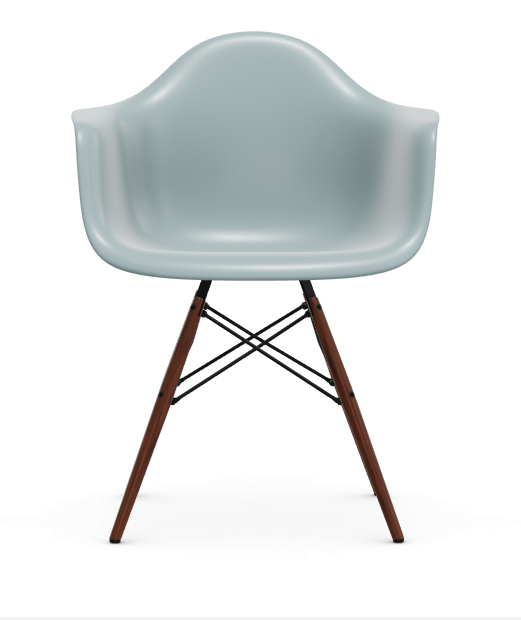 vitra Eames Plastic Armchair DAW RE - esdoorn donker - ice grey RE