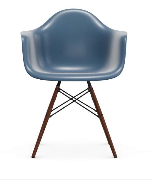 vitra Eames Plastic Armchair DAW RE - esdoorn donker - sea blue RE