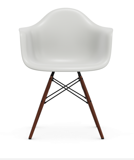 vitra Eames Plastic Armchair DAW RE - esdoorn donker - cotton white RE