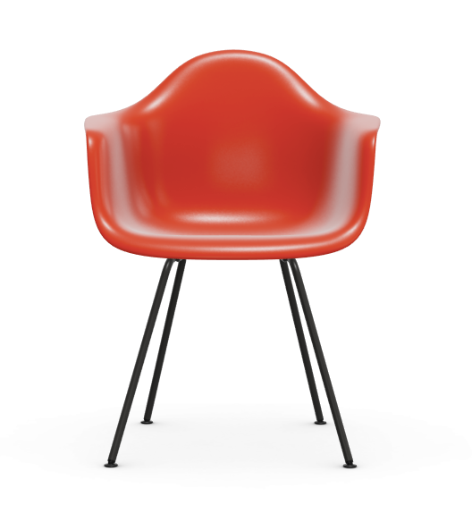 vitra Eames Plastic Armchair DAX RE - zwart - poppy red RE