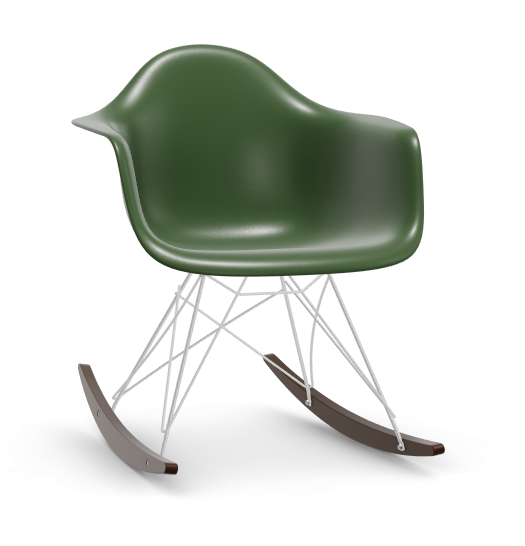 vitra Eames Plastic Armchair RAR RE - verchroomd & esdoorn donker - forest green RE