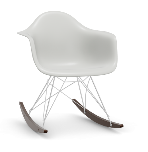 vitra Eames Plastic Armchair RAR RE - verchroomd & esdoorn donker - cotton white RE