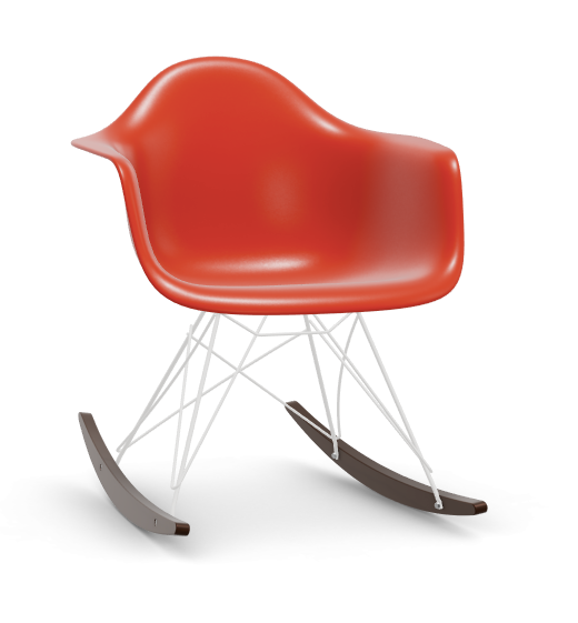 vitra Plastic Armchair RAR RE - wit & esdoorn donker - poppy red RE