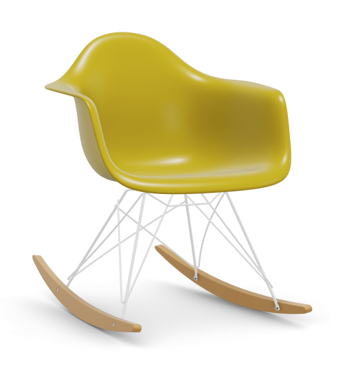 vitra Eames Plastic Armchair RAR RE - wit & esdoorn licht - mustard RE