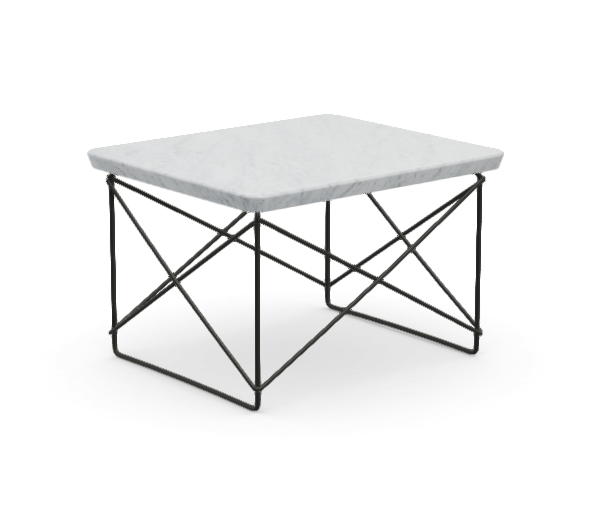 vitra Eames Occasional Table LTR - Carrara marmer - zwart