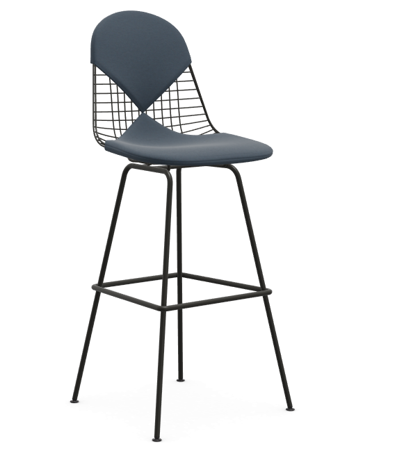 vitra Eames Wire Stool - high - basic dark - bikini hopsak - sea blue