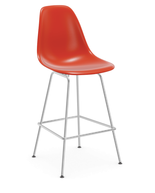 vitra Eames Plastic Stool RE medium - chroom - poppy red RE