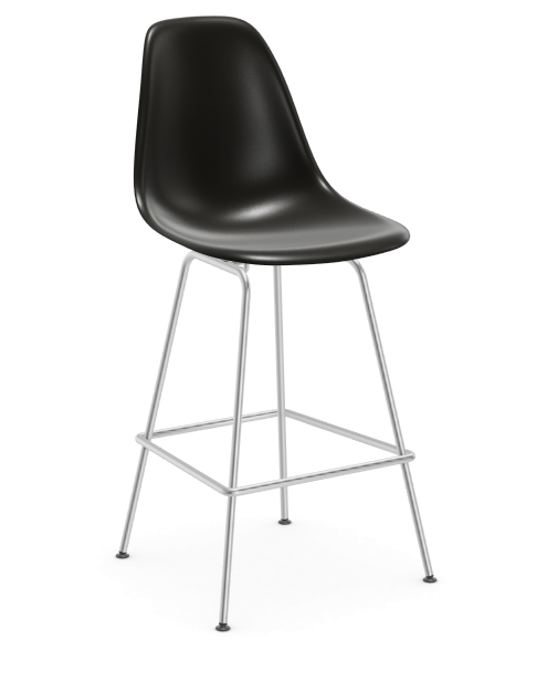 vitra Eames Plastic Stool RE medium - chroom - deep black RE