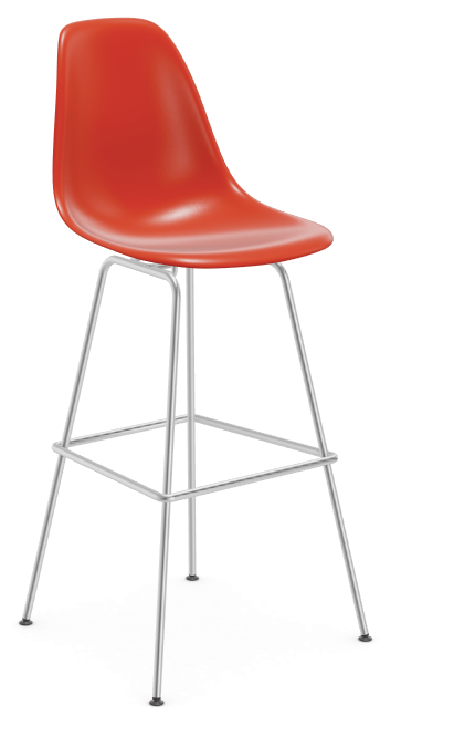 vitra Eames Plastic Stool RE high - chroom - poppy red RE