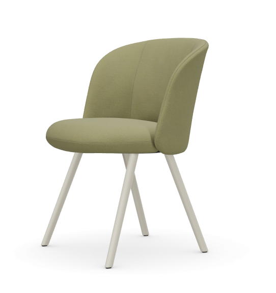 vitra Mikado Side Chair - Credo - aluminium/chalk - Credo sand/avocado