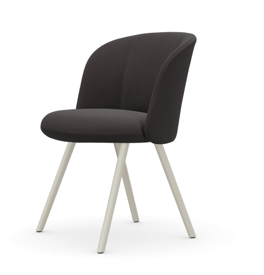 vitra Mikado Side Chair - Credo - aluminium/chalk - Credo mother of pearl/black