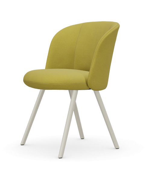 vitra Mikado Side Chair - Credo - aluminium/chalk - Credo lime/curry