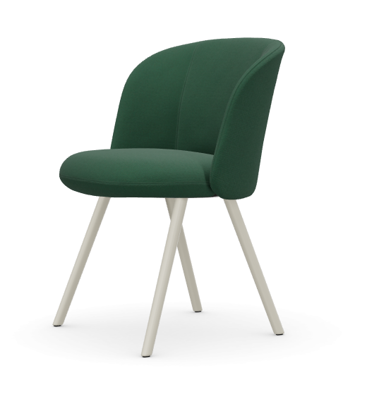 vitra Mikado Side Chair - Credo - aluminium/chalk - Credo emerald/ivy