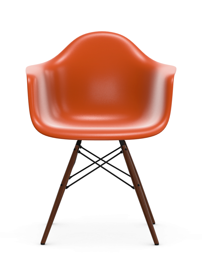 vitra Eames Plastic Armchair DAW RE - esdoorn donker - Rusty Orange RE