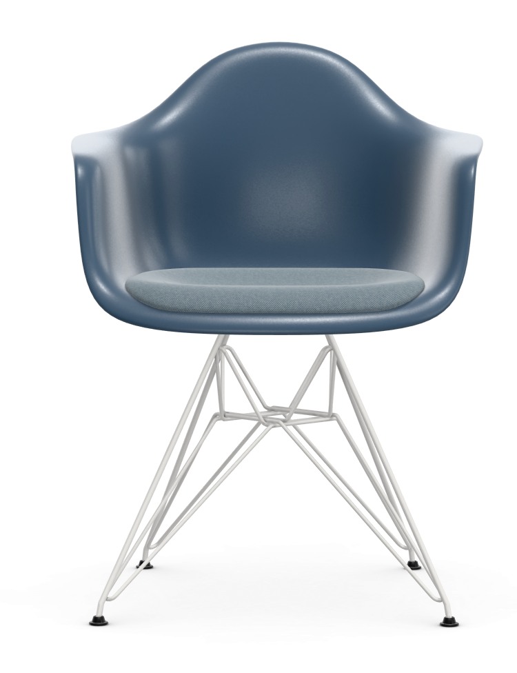 vitra Eames Plastic Chair ’teun editie’ - Plastic Armchair DAR RE Wit & Sea blue & Ivory