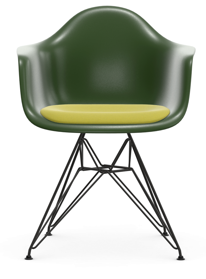 vitra Eames Plastic Chair ’teun editie’ - Plastic Armchair DAR RE Zwart & Forrest & yellow/pastel green