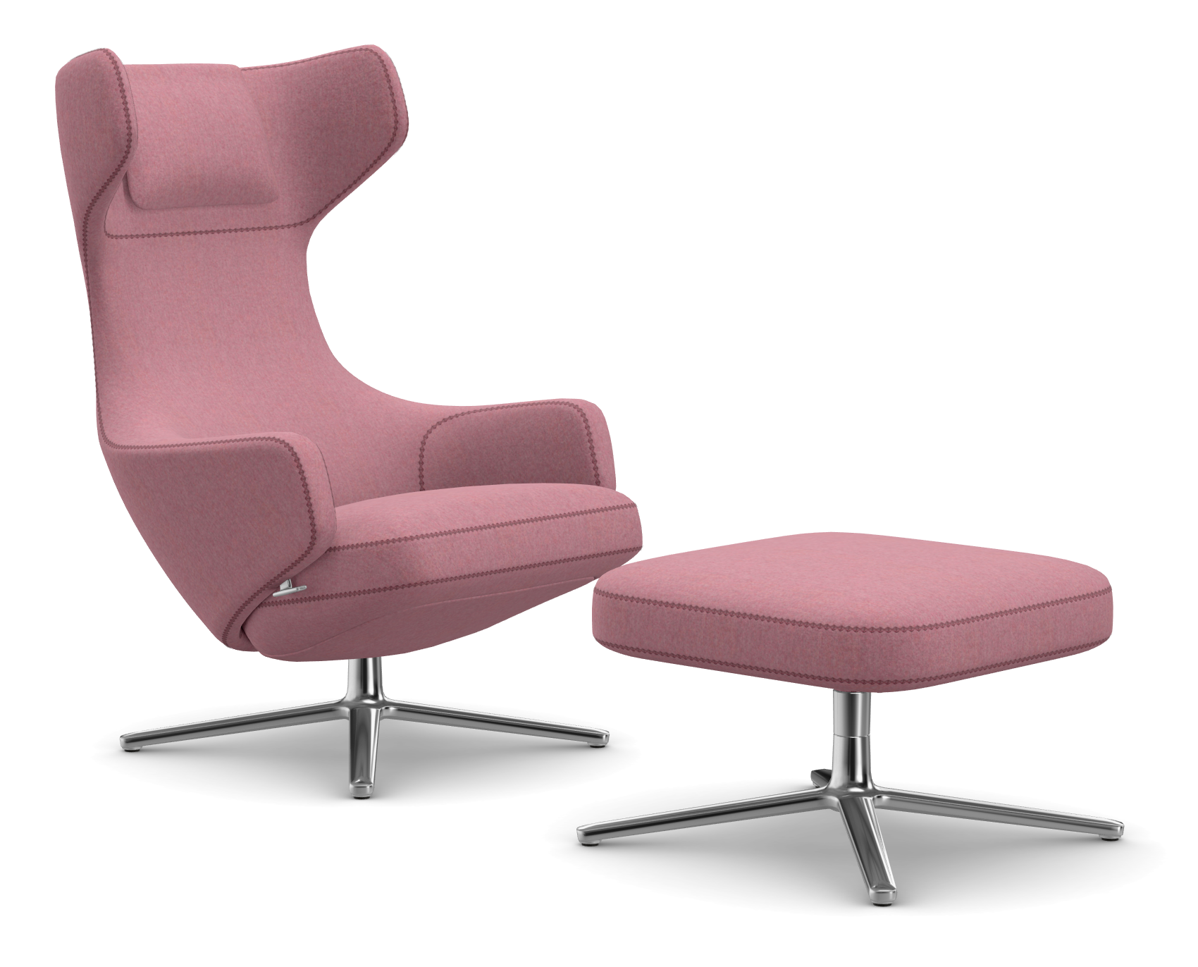 vitra fauteuil Grand Repos en Ottoman - Cosy - pale rose