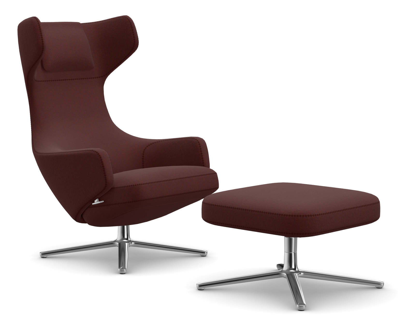 vitra fauteuil Grand Repos en Ottoman - Cosy - chesnut