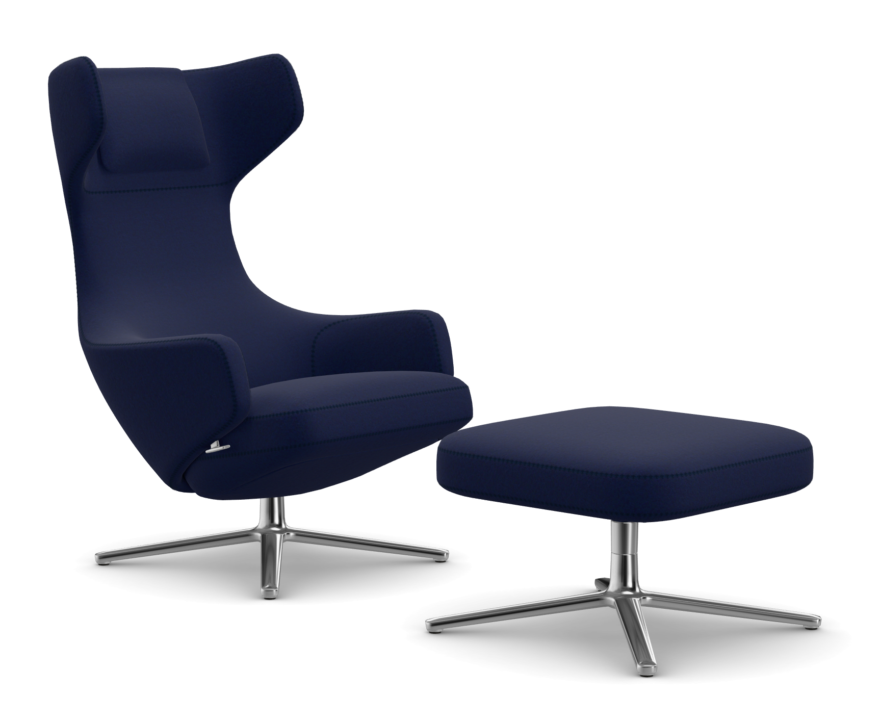 vitra fauteuil Grand Repos en Ottoman - Cosy - dark blue