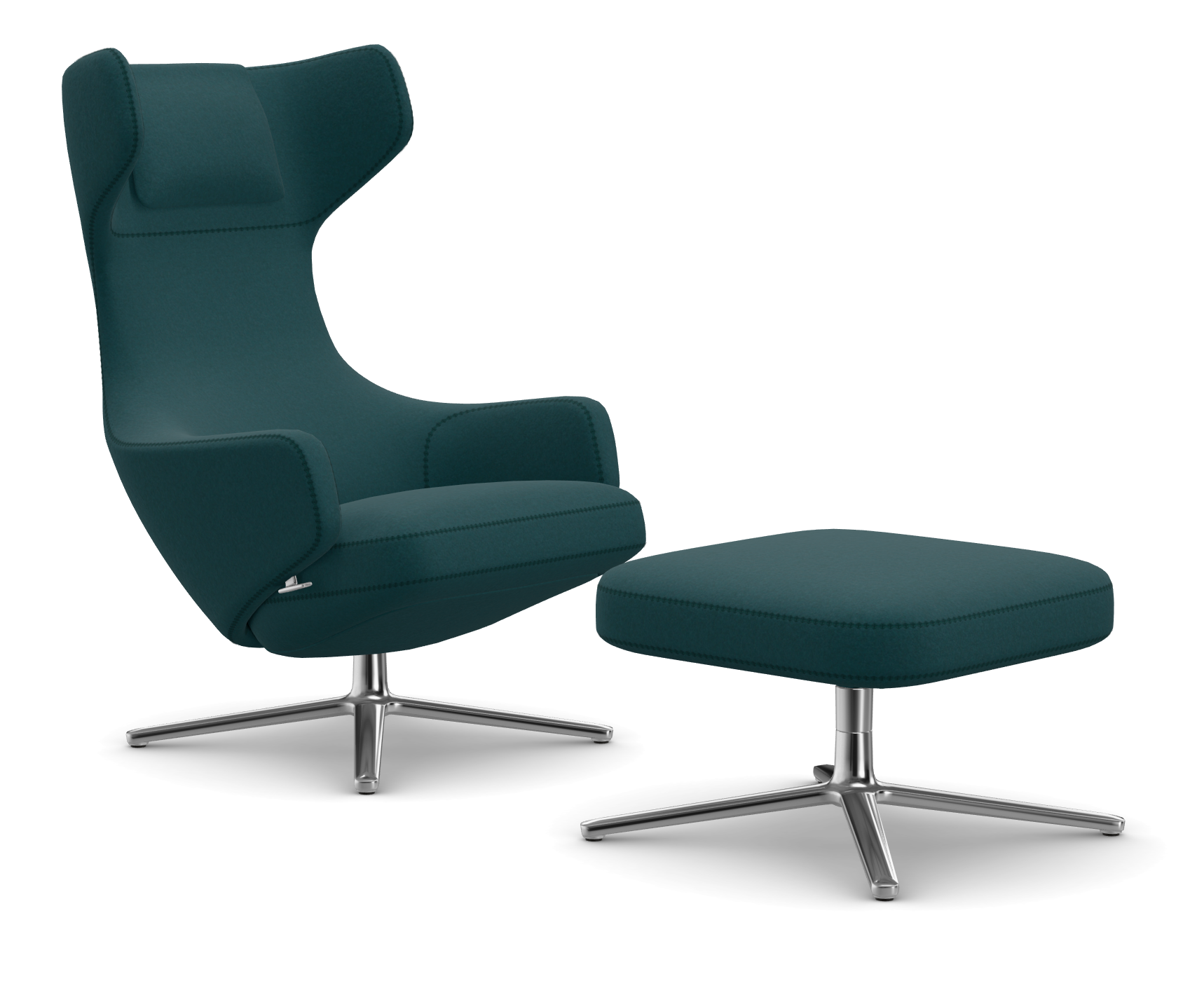 vitra fauteuil Grand Repos en Ottoman - Cosy - petrol