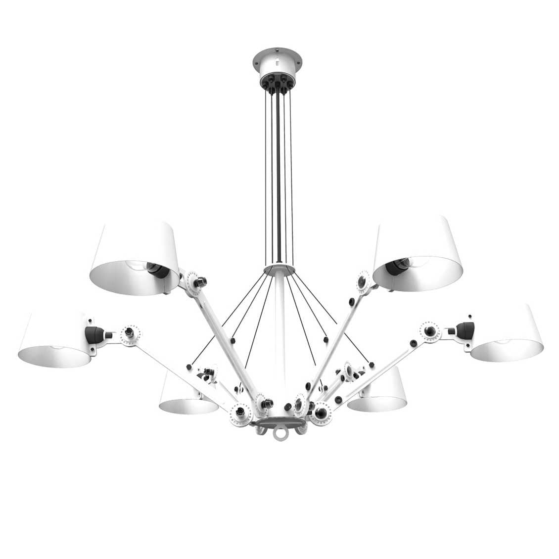 Tonone Bolt 6 arms ronde kroonluchter - pure white