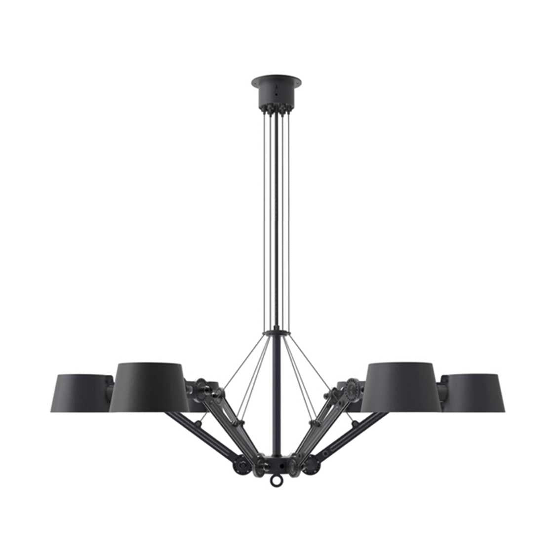 Tonone Bolt 6 arms ronde kroonluchter - smokey black