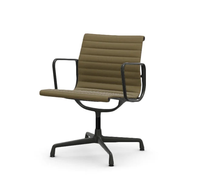 vitra Eames Aluminium Chair EA 107 - Conference - Hopsak - Hopsak dark grey/mustard - gecoat diepzwart onderstel