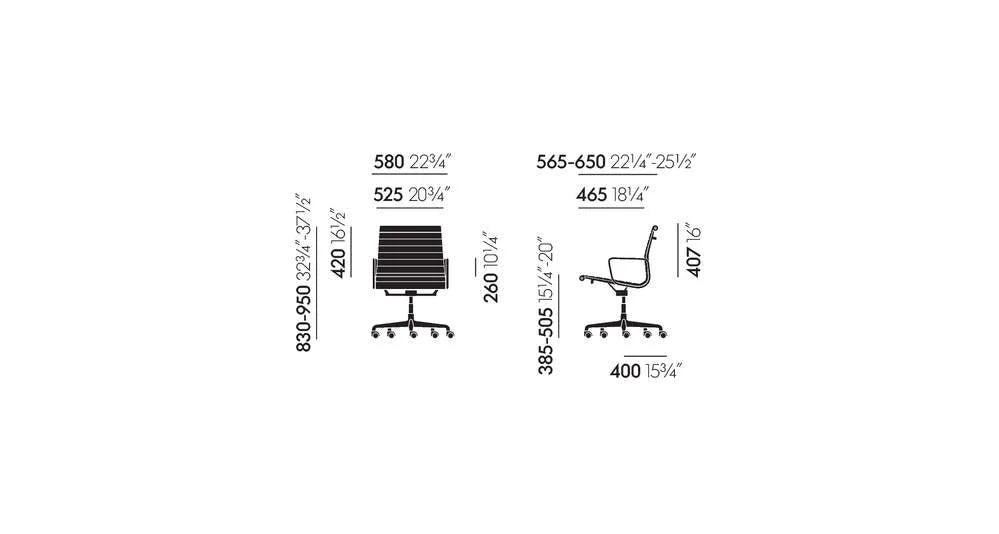 vitra Eames Aluminium Chair EA 117 - Work - leder