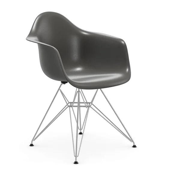 vitra Eames Fiberglass Armchair DAR - verchroomd onderstel - elephant hide grey