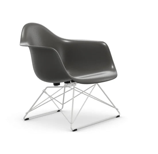 vitra Eames Fiberglass Armchair LAR - wit onderstel - elephant hide grey