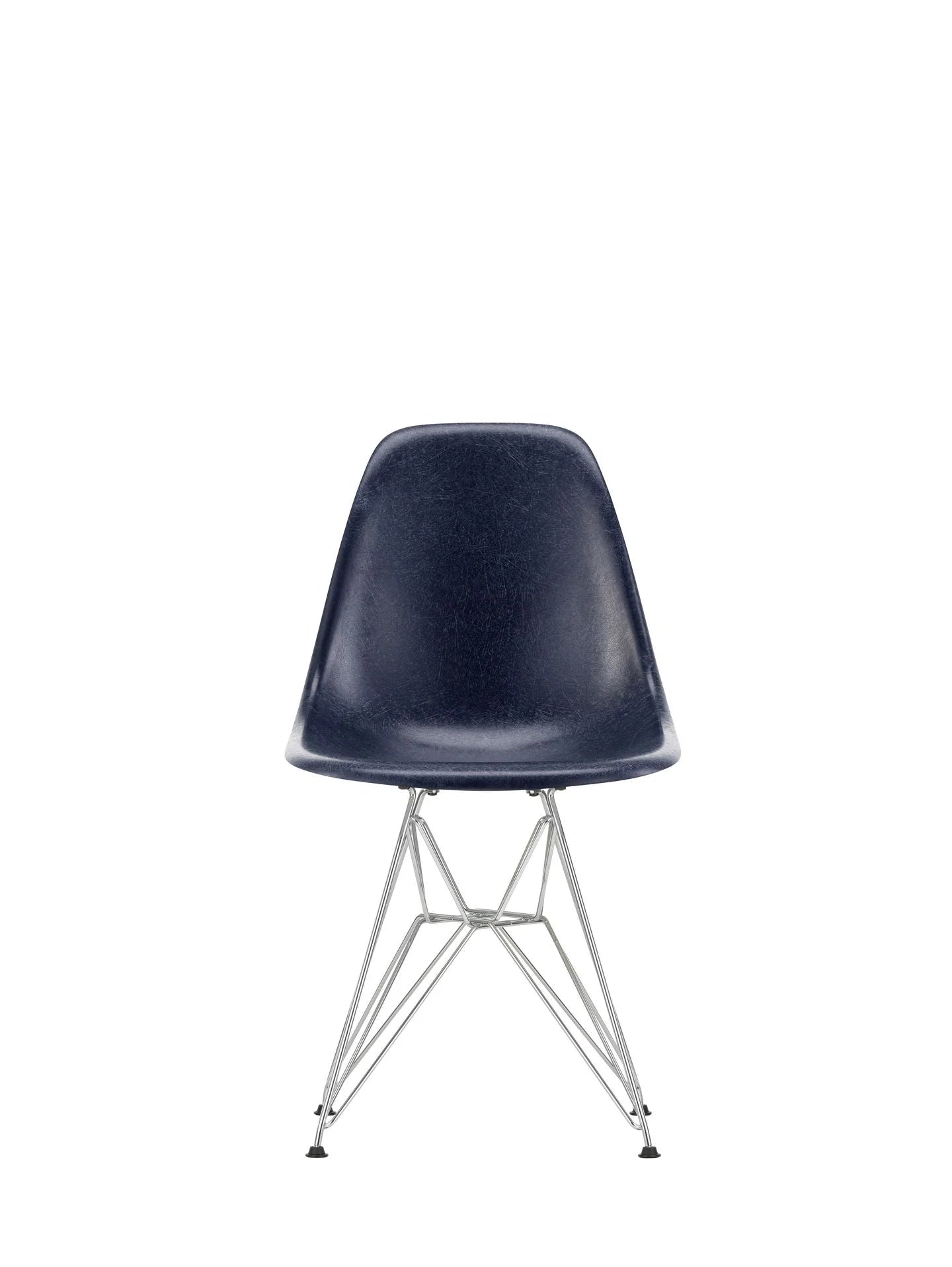 vitra Eames Fiberglass Side chair DSR - verchroomd onderstel - Navy Blue