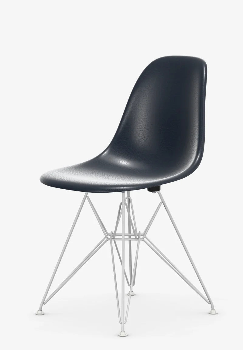 vitra Eames Fiberglass Side chair DSR - wit onderstel - Navy Blue