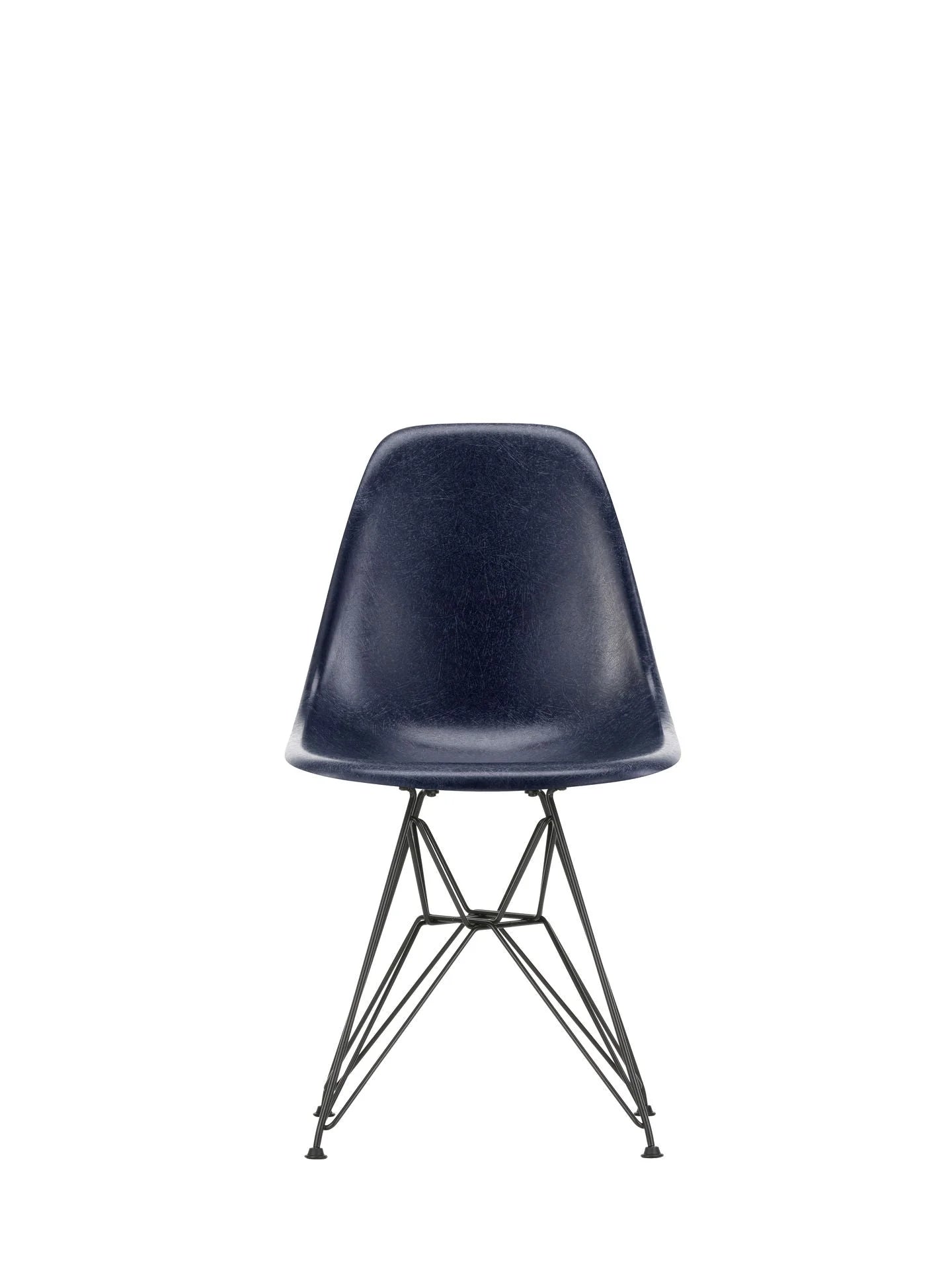 vitra Eames Fiberglass Side chair DSR - zwart onderstel - Navy Blue