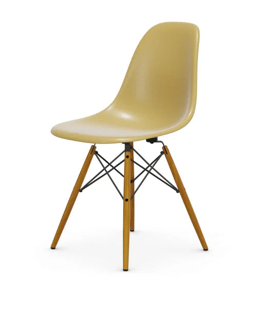 vitra Eames Fiberglass Side chair DSW - essen onderstel - light ochre