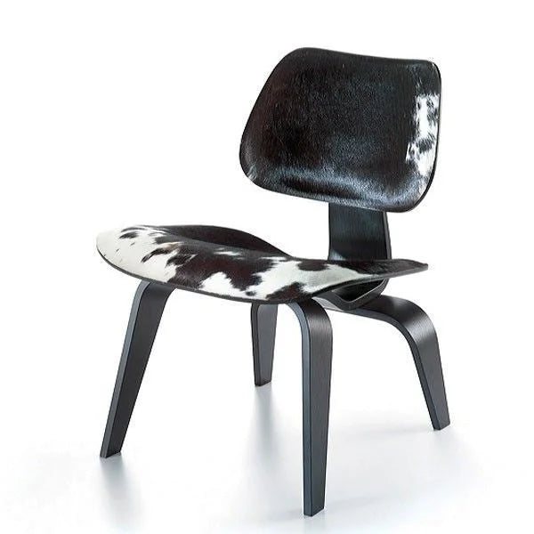 vitra Eames lounge chair Plywood Group LCW - calf’s skin - essen zwart - calf’s skin z/w