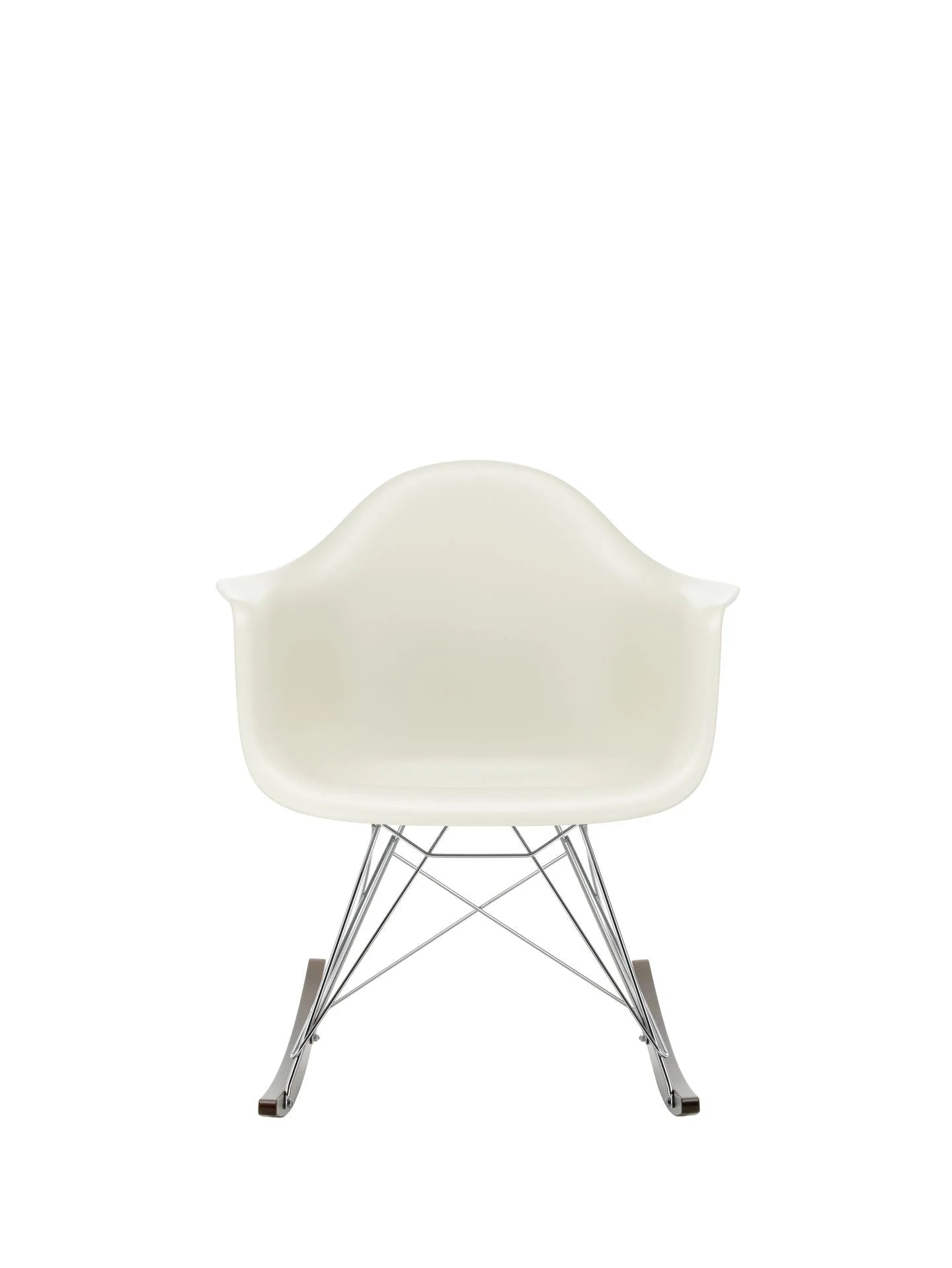 vitra Eames Plastic Armchair RAR RE - verchroomd & esdoorn donker onderstel - pebble RE