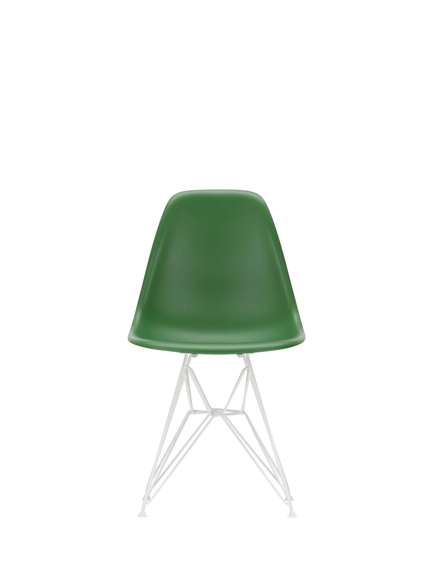 vitra Eames Plastic chair DSR RE - wit onderstel - forest green RE