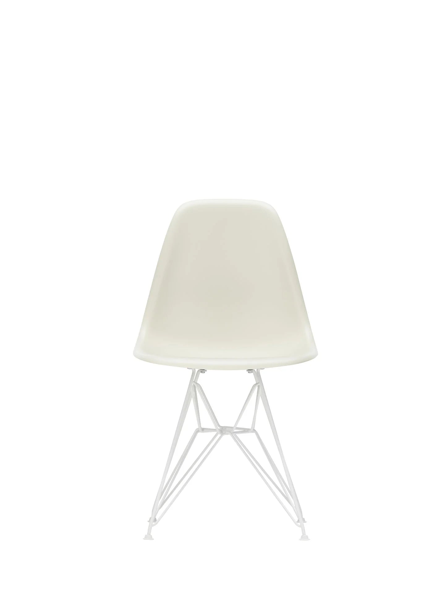 vitra Eames Plastic chair DSR RE - wit onderstel - pebble RE