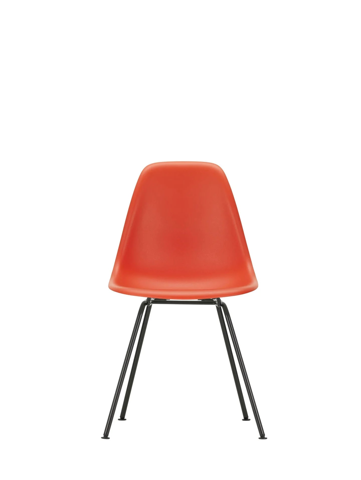 vitra Eames Plastic chair DSX RE - zwart onderstel - poppy red RE