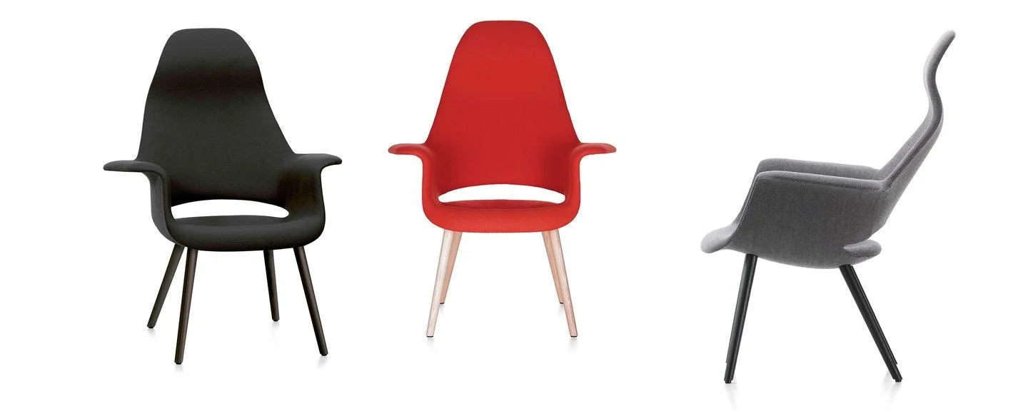 vitra fauteuil Organic Highback - onderstel essen zwart