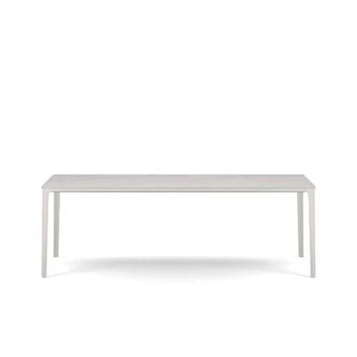 vitra Plate Dining Table - wit onderstel - Carrara marmer - 100 x 220 cm.