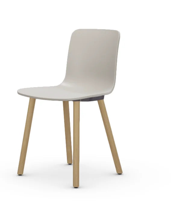 vitra stoel Hal RE Wood - naturel eiken - warm grey RE